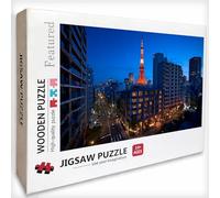 City Wooden Jigsaw Puzzles 30x20in, Night View Jigsaw Puzzles for Adults 1000 Piece with Box, Challenging Game, Gifts for Teens, Back Lettering Easy to Distinguish, Suitable for Most People, R-7505
