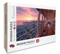City Wooden Jigsaw Puzzles 30x20in, Sunset Jigsaw Puzzles 1000 Pieces for Adults with Box, Educational Challenging Game, Back Lettering Easy to Distinguish, Summer Gifts, Beautiful Decoration, I-8690