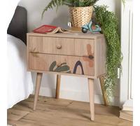 city wooden kids bedside cabinet with 2 drawers in multicolour