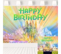 City Zoo Movie Themed Backdrop Sparkly Urban Wildlife Scenery Background Kids Birthday Party Decorations Banner 7x5 ft 20