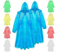 CityComfort Adults Rain Poncho Disposable Transparent Waterproof Ponchos Multipack (Multi - 10 Pack)