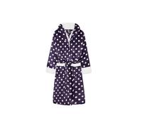 Citycomfort All Over Dots Fleece Dressing Gown In Purple Purple M