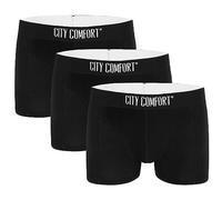CityComfort Bamboo Boxers Mens - 3 Pack of Mens Boxer Shorts Comfortable Breathable Underwear Trunks - S-4XL Underwear for Men and Teenagers (Black, L)