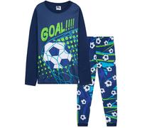 CityComfort Boy's Long Pyjama Set PJ Football Nightwear Comfy Soft Sleepwear in Navy | Size: 11-12 Years CityComfort Navy 11-12 Years