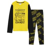 CityComfort Boys Pyjamas Long PJs Set Teens Gaming Nightwear Comfy Loungewear Soft Sleepwear Gamer Gifts for Boys (7-8 Years, Black/Yellow Gaming)