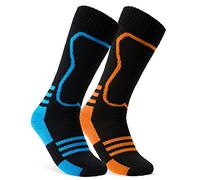 CityComfort Boys Ski Socks Multipack - Kids Thermal Socks for Skiing, Hiking & Outdoor Activities - Black - 2 Pack, 3-6 Years