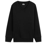 CityComfort Boys V Neck Sweatshirt with Long Cuffed Sleeves (Black - 1 Pack, 3-4 Years)