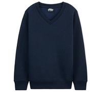 CityComfort Boys V Neck Sweatshirt with Long Cuffed Sleeves (Navy - 1 Pack, 5-6 Years)