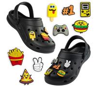 CityComfort Clogs Boys Removable Shoe Charms Garden Shoes Slip On Ankle Strap Indoor Outdoor Beach Holiday Essentials (Black, 12.5/13 UK)