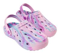 CityComfort Clogs for Girls Garden Shoes Tie Dye Summer Slip On with Strap for Beach Pool Indoor Outdoor Holiday Essentials (11.5/12 UK, Purple Tie Dye)