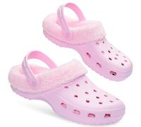 CityComfort Clogs Women Teens Winter Classic Fleece Lined House Shoes - Warm Garden Shoes Slip On with Strap (Baby Pink, 2 UK)