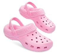 CityComfort Clogs Women Teens Winter Classic Fleece Lined House Shoes - Warm Garden Shoes Slip On with Strap (Pink, 7 UK)