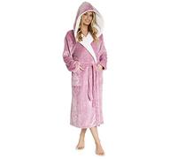 CityComfort Dressing Gown for Women, Fluffy Hooded Bathrobe (Orchid Pink, M)