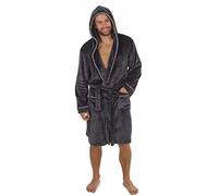 CityComfort Dressing Gown Men and Teenagers - Super Soft Hooded Mens Fleece Robe - Sizes M-2XL Warm Cosy Loungewear Nightwear (Charcoal Grey, M)