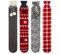 CityComfort Extra Long Hot Water Bottle with Soft Fleece Cover 2L Full Body Hot Water Bottle - Random Selection Multi