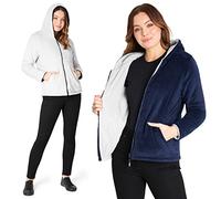 CityComfort Fleece Jacket Women Warm Fluffy Jacket Ladies Sweater Polar Soft Womens Hoodies Zip Up Sweatshirts for Women Outerwear Spring Camping Hiking Walking (Navy, M)