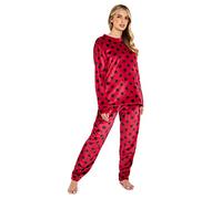 CityComfort Fleece Womens Pyjamas Set Long Sleeve Fluffy Loungewear Adults Teenagers, Winter PJs Warm Nightwear, Gifts for Her (Red, M)
