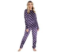 CityComfort Fleece Womens Pyjamas Set Long Sleeve Fluffy Loungewear Adults Teenagers, Winter PJs Warm Nightwear, Gifts for Her (Purple, L)