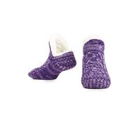 Citycomfort Fluffy Knitted Sock Slippers In Purple Purple One Size