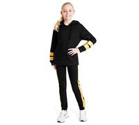CityComfort Girls Tracksuit, 2 Piece Hoodie and Jogging Bottoms Set - Kids Activewear (Gold, 7-8 Years)