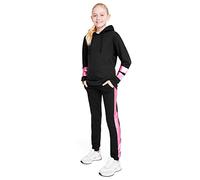 CityComfort Girls Tracksuit, 2 Piece Hoodie and Jogging Bottoms Set - Kids Activewear (Hot Pink, 7-8 Years)