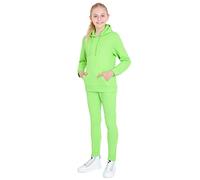 CityComfort Girls Tracksuit Set Neon Hoodie and Jogging Bottoms 2 Piece Loungewear Activewear Kids and Teenagers Tracksuit 5-15 Years (Green, 11-12 Years)