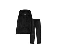 CityComfort Girls Tracksuit Set, 2 Piece Velour Hoodie and Tracksuit Bottoms Lounge Set (Black, 11-12 Years)