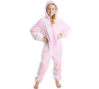 CityComfort Glow in The Dark Onesie Kids Onesies for Girls Rainbow Unicorn Pyjamas 3-14 Years Old (Pink, 9-10 Years)