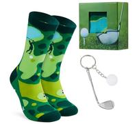 CityComfort Golf Gift Set Men Novelty Socks with Club & Ball Keyring - Gifts for Dad Grandpa - Golf Accessories for Men