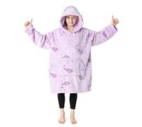 CityComfort Hoodie Blanket for Girls & Teenagers Sloth Fleece Wearable Blanket Warm Camo Oversized Hoodie with Cosy Sherpa Hood Loungewear Gifts (Purple Unicorn)