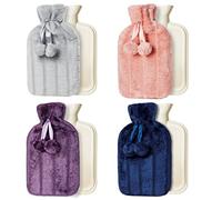 CityComfort Hot Water Bottle with Fluffy Faux Fur Cover, 2 Litre, Random Selection