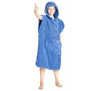 CityComfort Kids Hooded Towel Poncho | 100% Cotton Changing Robe with Pockets | Boys and Girls Hooded Towelling Poncho, Ideal for Holidays, Swimming, Surfing, Beach, Bathing (6/9 Years, Royal Blue)