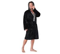 CityComfort Luxury Super Soft Men Dressing Gown Mens Bathrobe, (Black, M)