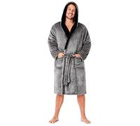 CityComfort Luxury Super Soft Men Dressing Gown Mens Bathrobe (Grey, M)