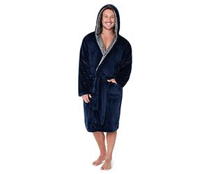 CityComfort Luxury Super Soft Men Dressing Gown Mens Bathrobe (Navy, 2XL)