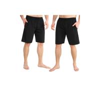 CityComfort Men's 2 Pack Pyjama Shorts in Black | Size: XL CityComfort Black XL