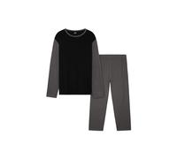 CityComfort Mens Long Pyjamas Set, Adults Teenagers Soft 2 Piece Loungewear Nightwear Cosy PJs - Gifts for Him (Black/Charcoal, 2XL)