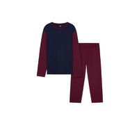 CityComfort Mens Long Pyjamas Set, Adults Teenagers Soft 2 Piece Loungewear Nightwear Cosy PJs - Gifts for Him (Burgundy/Navy, XL)