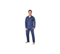 CityComfort Men's Long Pyjama Set Classic Button Down 2 Piece PJ Nightwear Sleepwear in Navy | Size: Medium CityComfort Navy M