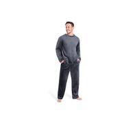 CityComfort Men's Long Pyjama Set Super Soft Fleece 2 Piece Cosy Comfy Nightwear Sleepwear in Dark Grey | Size: 2XL CityComfort Dark Grey 2XL