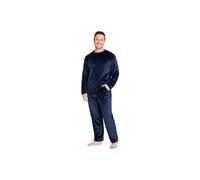 CityComfort Men's Long Pyjama Set Super Soft Fleece 2 Piece Cosy Comfy Nightwear Sleepwear in Navy | Size: 3XL CityComfort Navy 3XL