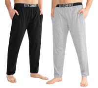 CityComfort Mens Pyjama Bottoms - Jersey Lounge Pants with Pockets, Pack of 2