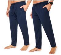 CityComfort Mens Pyjama Bottoms - Jersey Lounge Pants with Pockets, Pack of 2