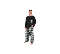 CityComfort Mens Pyjamas Set, Warm Teenagers Loungewear Winter Nightwear Long Sleeve PJs, Birthday Xmas Gifts for Men (Black, XL)