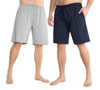 CityComfort Mens Pyjama Shorts - Comfy Lounge Shorts with Pockets Pack of 2 (3XL, Navy/Grey)