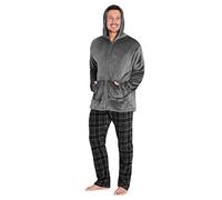 CityComfort Mens Pyjamas, Fleece Mens Pjs, Slim Fit Warm Pyjamas For Men (2XL, Charcoal)