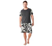 CityComfort Mens Pyjamas, Men's Short PJs, Lounge Wear Set for Men (Grey Camo, L)