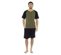 CityComfort Mens Pyjamas, Men's Short PJs, Lounge Wear Set for Men (Khaki, XL)
