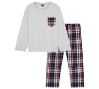 CityComfort Mens Pyjamas Set, 2 Pcs Loungewear with Checked Pyjama Bottoms | Mens Pjs Sets with Plaid Trousers, Soft Casual Long Sleeved Shirt & Lounge Pants, Comfy Nightwear Birthday Xmas Mens Gifts