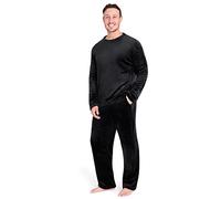 CityComfort Mens Pyjamas Set Super Soft Fleece 2 Piece Set Loungewear Nightwear Gifts for Men (Black, XL)